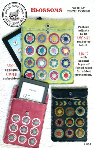 Blossoms wooly tech cover--printed pattern