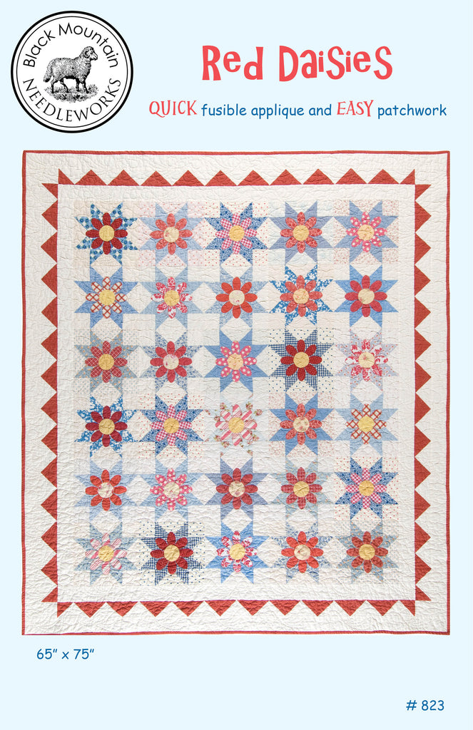 Red Daisies--printed pattern