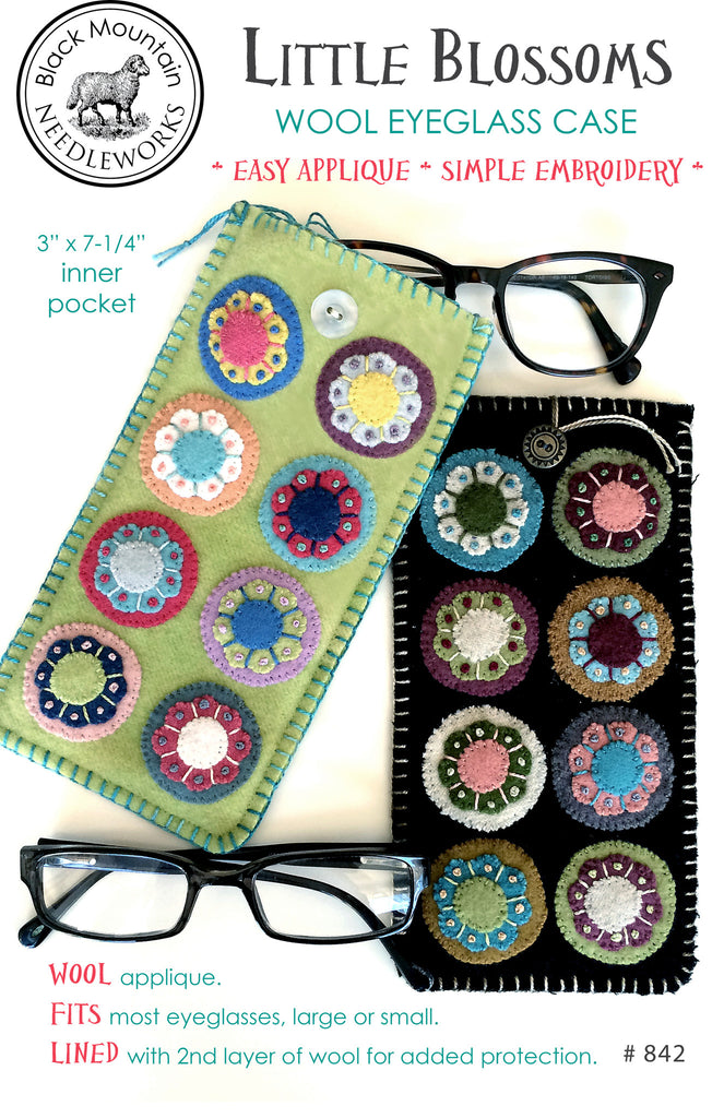 Little Blossoms Wool Eyeglass Case--download PDF pattern
