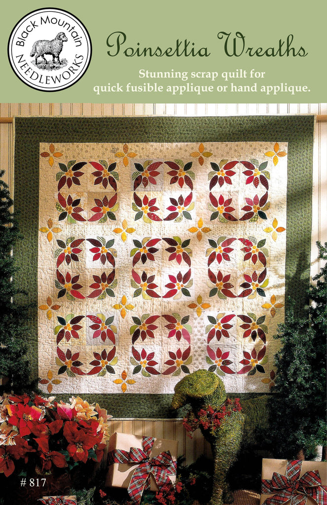 Poinsettia Wreaths--printed pattern